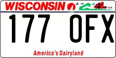 WI license plate 177OFX
