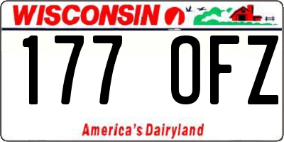 WI license plate 177OFZ