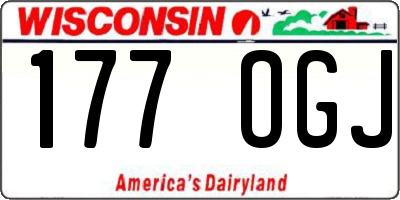 WI license plate 177OGJ