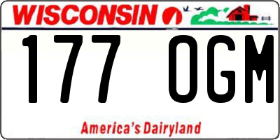 WI license plate 177OGM