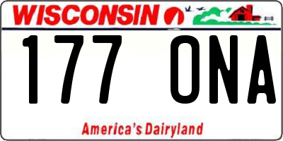 WI license plate 177ONA