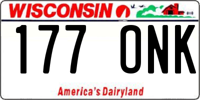 WI license plate 177ONK
