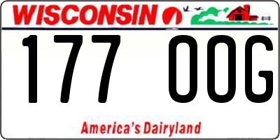 WI license plate 177OOG