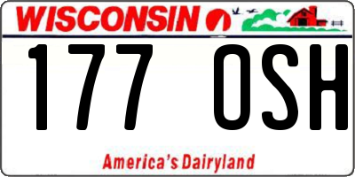 WI license plate 177OSH