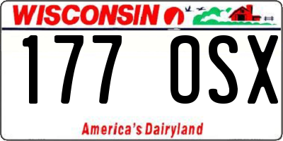 WI license plate 177OSX