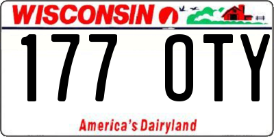 WI license plate 177OTY