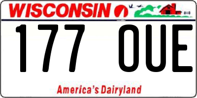 WI license plate 177OUE