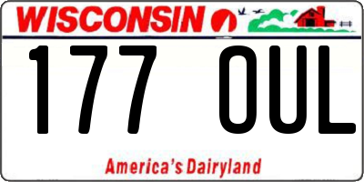 WI license plate 177OUL