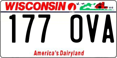 WI license plate 177OVA