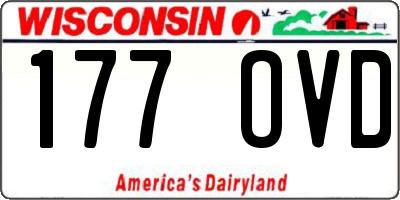 WI license plate 177OVD