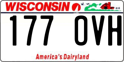 WI license plate 177OVH