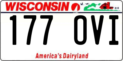 WI license plate 177OVI