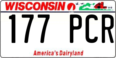 WI license plate 177PCR