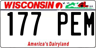 WI license plate 177PEM