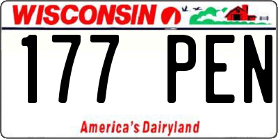 WI license plate 177PEN