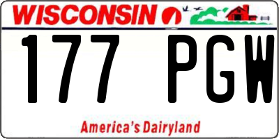 WI license plate 177PGW