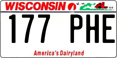 WI license plate 177PHE