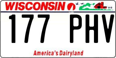 WI license plate 177PHV