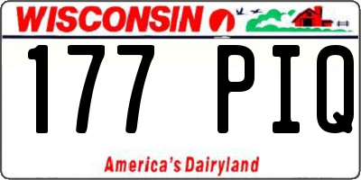 WI license plate 177PIQ