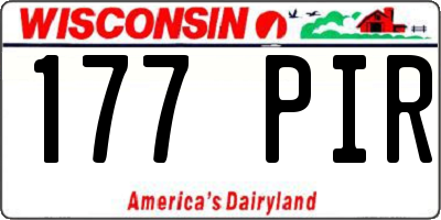 WI license plate 177PIR