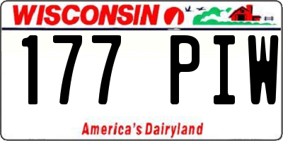 WI license plate 177PIW