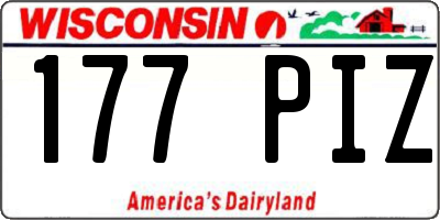 WI license plate 177PIZ