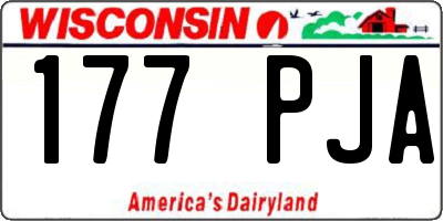 WI license plate 177PJA