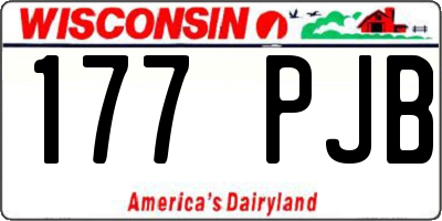 WI license plate 177PJB
