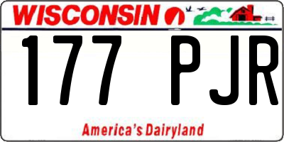 WI license plate 177PJR