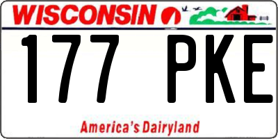 WI license plate 177PKE