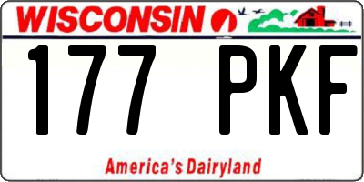 WI license plate 177PKF