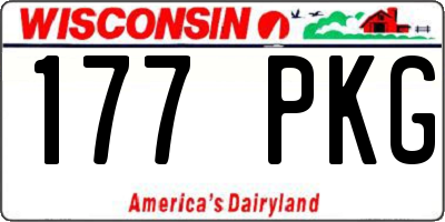 WI license plate 177PKG