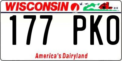 WI license plate 177PKO