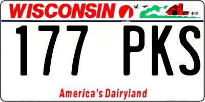 WI license plate 177PKS