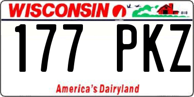 WI license plate 177PKZ