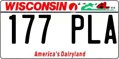 WI license plate 177PLA