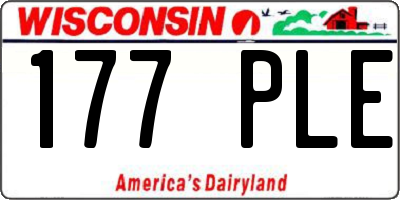 WI license plate 177PLE