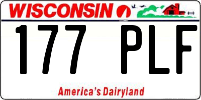 WI license plate 177PLF