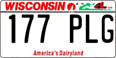 WI license plate 177PLG