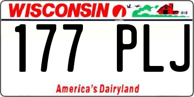 WI license plate 177PLJ