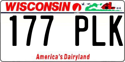 WI license plate 177PLK