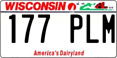 WI license plate 177PLM
