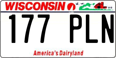 WI license plate 177PLN