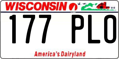 WI license plate 177PLO
