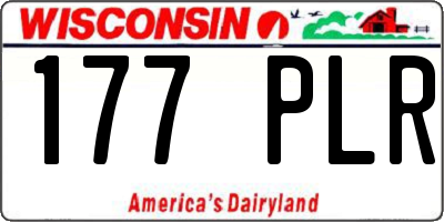 WI license plate 177PLR