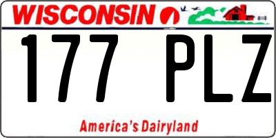 WI license plate 177PLZ
