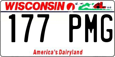 WI license plate 177PMG