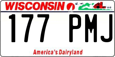 WI license plate 177PMJ