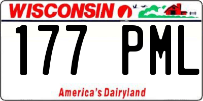 WI license plate 177PML