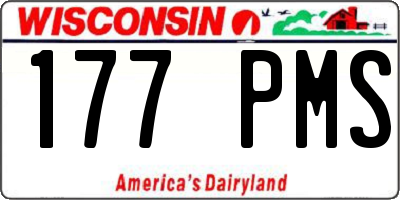 WI license plate 177PMS